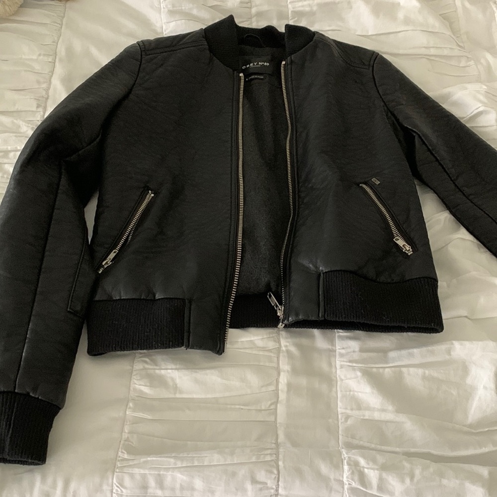 Leather bomber jacket!